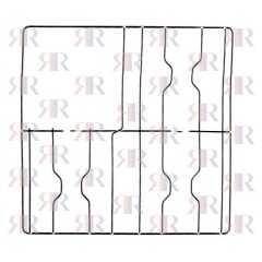 F0818 GRIGLIA IN FILO CROMATA 3 FUOCHI+PIASTRA 472 X 539mm