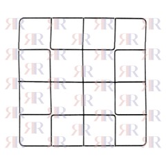 GRIGLIA IN FILO CROMATA A 4 FUOCHI 459 X 459mm