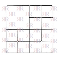 GRIGLIA IN FILO CROMATA A 3 FUOCHI 459 X 459mm