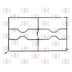 F2506 GRIGLIA IN FILO CROMATA A 2 FUOCHI 425 X 245mm