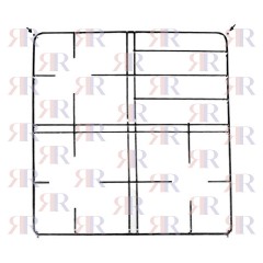 F2517 GRIGLIA IN FILO CROMATA A 3 FUOCHI 470 X 460mm