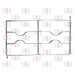 GRIGLIA IN FILO CROMATA A 2 FUOCHI 435 X 232mm