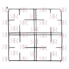 GRIGLIA IN FILO CROMATA A 4 FUOCHI 470 X 460mm