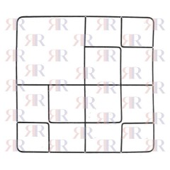 F4416 GRIGLIA IN FILO CROMATA A 3 FUOCHI+PIASTRA 447 X 445mm