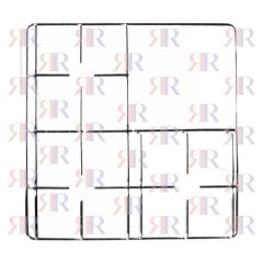 GRIGLIA IN FILO CROMATA A 3 FUOCHI+PIASTRA 455 X437mm