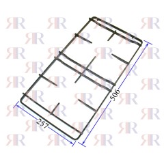 GRIGLIA IN PIATTINO 2 FUOCHI SMALTATA GRIGIA