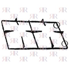 P4462 GRIGLIA IN PIATTINO SMALTATA 2 FUOCHI 458 X 224mm