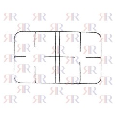 P4472 GRIGLIA IN PIATTINO SMALTATA 2 FUOCHI 412 X 227mm