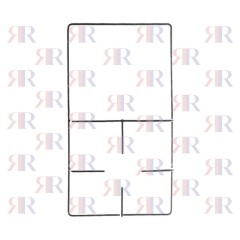 F4717 GRIGLIA IN FILO CROMATA A 2 FUOCHI 463 X 254mm