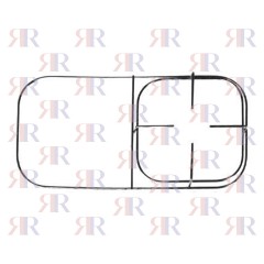 F5204 GRIGLIA IN FILO CROMATA 1 FUOCO+PIASTRA 462 X 227mm