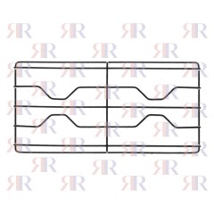 F5213 GRIGLIA IN FILO CROMATA 2 FUOCHI 457 X 220mm