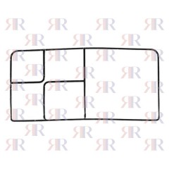 F5335 GRIGLIA IN FILO CROMATA 1 FUOCO+PIASTRA 460 X 225mm