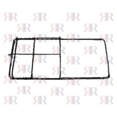 F5521 GRIGLIA IN FILO CROMATA 1 FUOCO+PIASTRA 442 X 210mm