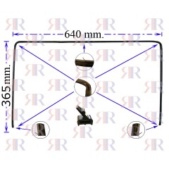 GUARNIZIONE FORNO 3 LATI- 2 LUNETTE-3 FERMI 640X365