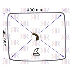 GUARNIZ. FORNO 4 LATI 4 LUNETTE 400X350 ARISTON MERLONI