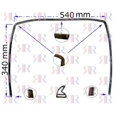 GUARNIZIONE FORNO 3 LATI-2 LUNETTE-3 GANCI TIPO MERLONI