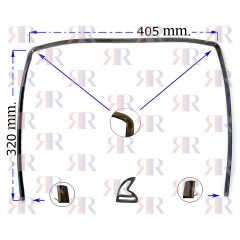 GUARNIZIONE FORNO 3 LATI-2 LUNETTE-2 GANCI 405X320