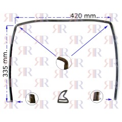 GF420335(2) GUARNIZIONE FORNO 3 LATI-2 LUNETTE-2 GANCI 420X335