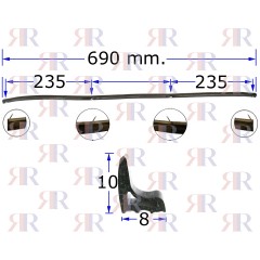 GUARNIZIONE SU 1 LATO 2 GANCI 2 FERMI L.690 TIPI VARI