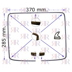 GUARNIZ. FORNO 4 LATI 4 LUNETTE 2 GANCI 370X285 TIPI VA