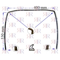 GUARNIZIONE FORNO 3 LATI 2 LUNETTE 2 GANCI 400X330