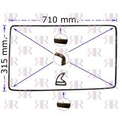 GUARNIZIONE FORNO MAXI 4 LUNETTE 2 FERMI 710X315
