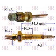 TERMOCOPPIA FILETTATA 6X0,75 8X1 LUNGA 600MM