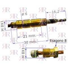 TERMOCOPPIA FILETTATA 8X1 LUNGA 1400MM