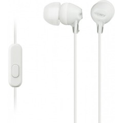 SONY AURICOLARE IN EAR DINAMICO 9mm CON MICROFON BIANCO MDREX15APW