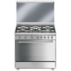 SMEG Cucina 90x60 A 5 fuochi f a gas VENTILATO INOX SX91GVE9