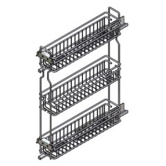 CESTELLO JOLLY TRE PIANI CON GUIDE LATERALI SX INOXA 15X45