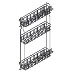 CESTELLO JOLLY TRE PIANI CON GUIDE LATERALI SX INOXA 15X45