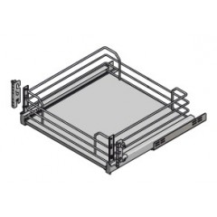 CESTELLO CASSETTO CON FONDO IN LEGNO INOXA 60X50